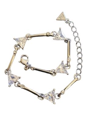 Ortyx Triangle Crystal Cut Link Bracelet